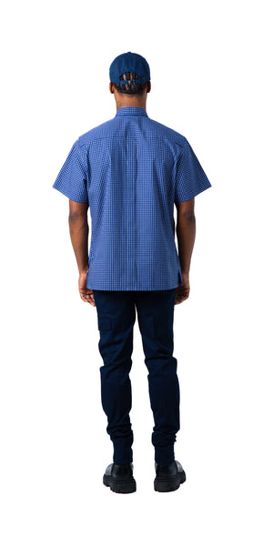 Short Sleeve Navy Button Up Shirt