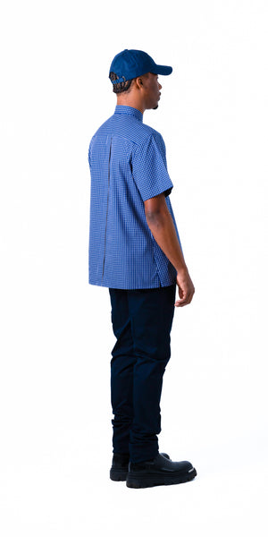 Short Sleeve Navy Button Up Shirt